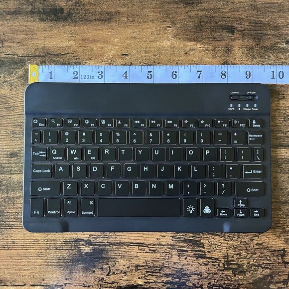 Compact Thin Wireless Bluetooth Keyboard Backlit w Manual Black Lightweight Smal - Picture 5 of 12